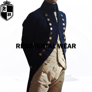 Naval Commander Jacket, Royal British Navy Jacket, Naval Officer Jacket, 18th Century Navy Coat, Royal Military Jacket Navy Blue Wool Jacket