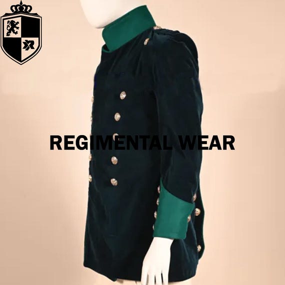 Imperial Officer Jacket | Napoleon Men Green Velvet Tunic - Etsy