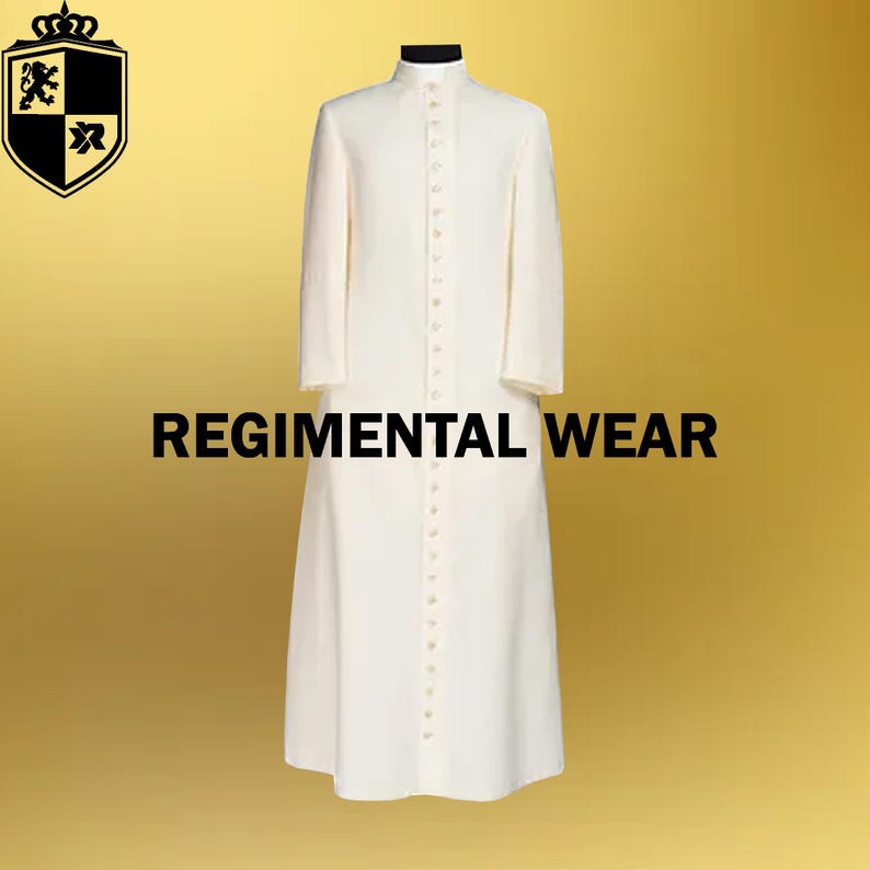 White Bishop Clergy Robe: Catholic Priest Cassock, Liturgical Preacher ...