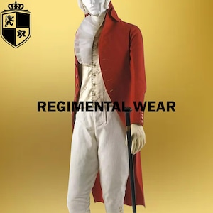 Roter Wolle 18.Jahrhundert Regency Gehrock, Jeremy Malcolm Regency Tailcoat, Herren viktorianischer Regency Gehrock Herren Regency Gehrock Verkauf