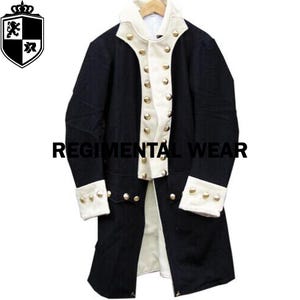 Navy Blue Wool Revolutionary War Coat - Colonial Military Jacket