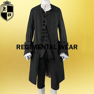 Men&#39;s 18th Century Wool Frock Coat: Colonial Reenactment Dress