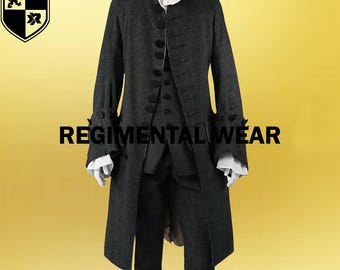 Men's 18th Century Wool Frock Coat: Colonial Reenactment Dress