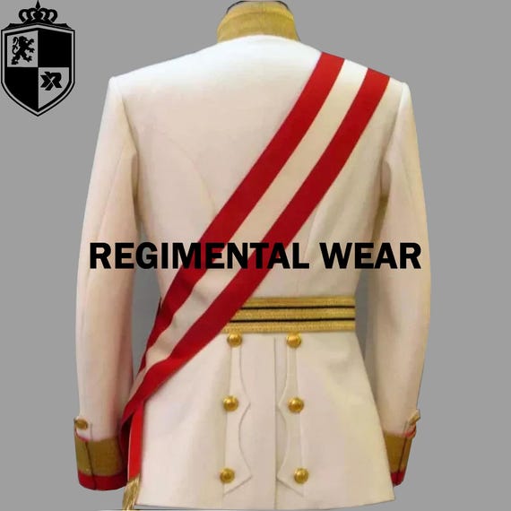 White Wool Emperor Uniform: Handmade Imperial Officer Tunic