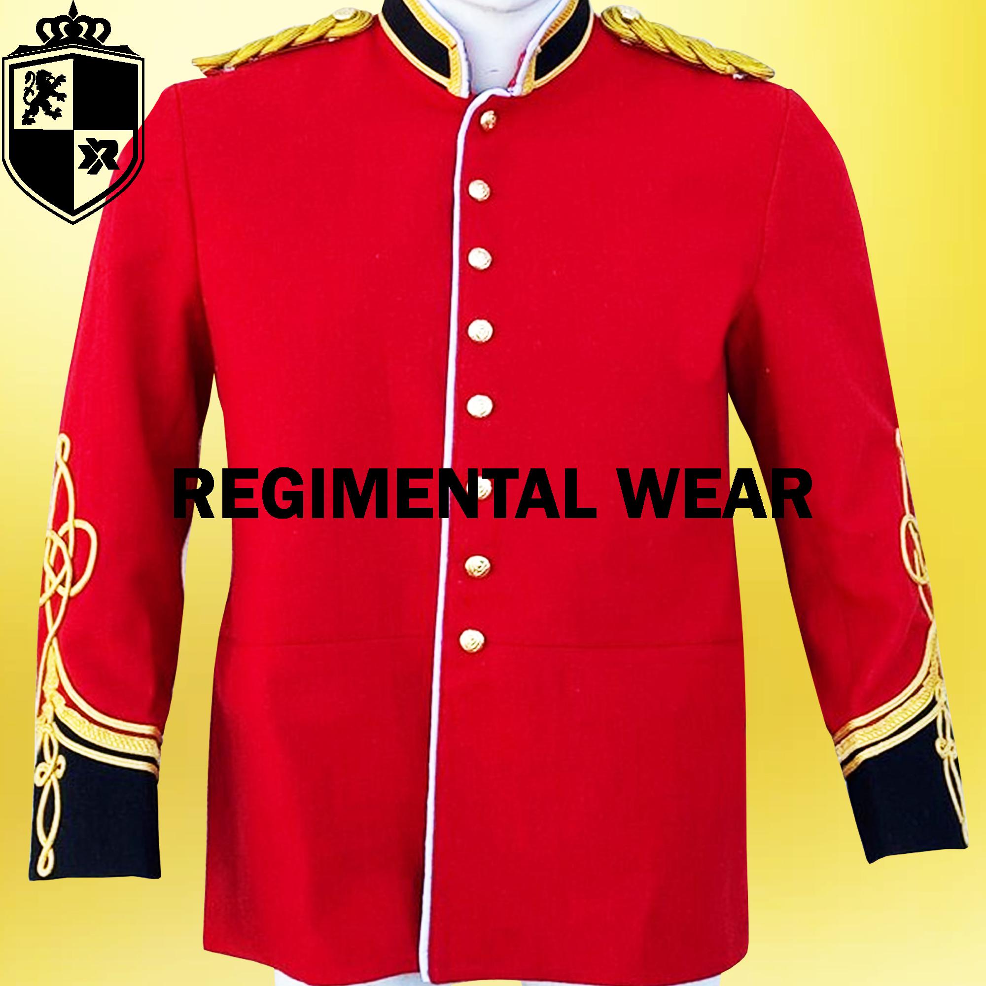 赤いウールの軍人用チュニック：イギリスのズールー戦争スタイル