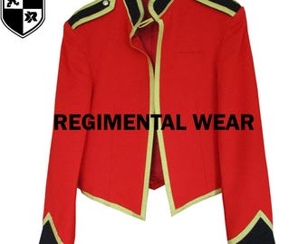 Red Wool Royal British Guard Jacket: Military Officer Mess Dress