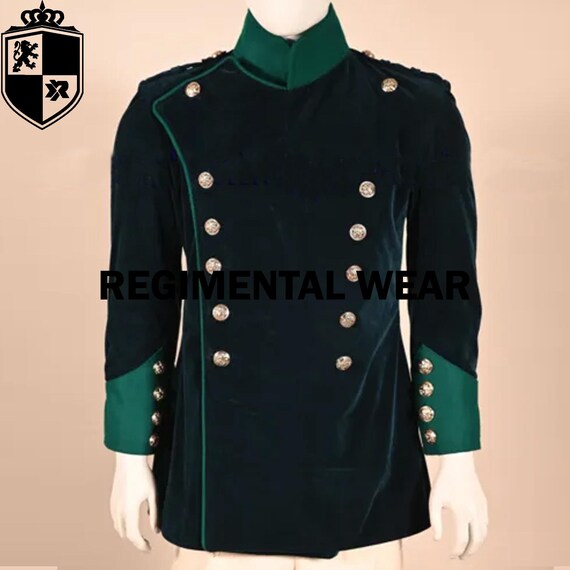 Imperial Officer Jacket | Napoleon Men Green Velvet Tunic - Etsy