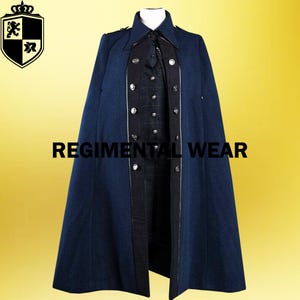 Victorian Era Cloak, Inverness Cloak, Replica Military Cape Griffin School, Medieval Cloak,  Men Navy Blue Wool Cloak By Regimental Wears