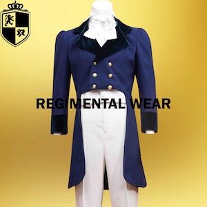 Men Regency Gentleman, Victorian Tailcoat, Regency Tailcoat, Wedding Tailcoat, 19th Century Menswear, Costume Navy Blue Wool Tailcoat Sale