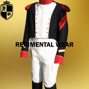 Chasseur Habit Jacket, Napoleon Jacket, Grade Imperial Uniform, Napoleonic War Uniform, Reenactment Jacket Military Coat Men Black Wool Coat