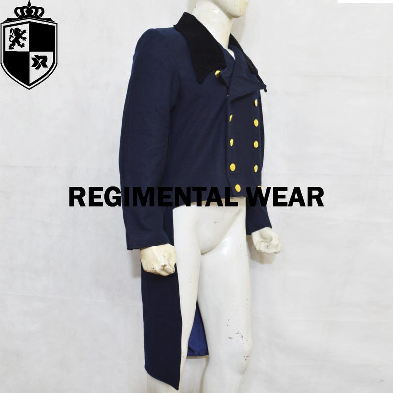 Victorian Era Tailcoat, Bridger ton Tailcoat, Wedding Tailcoat, Costume Cosplay Tailcoat, Regency Tailcoat, Navy Blue Wool Men Jacket Sale