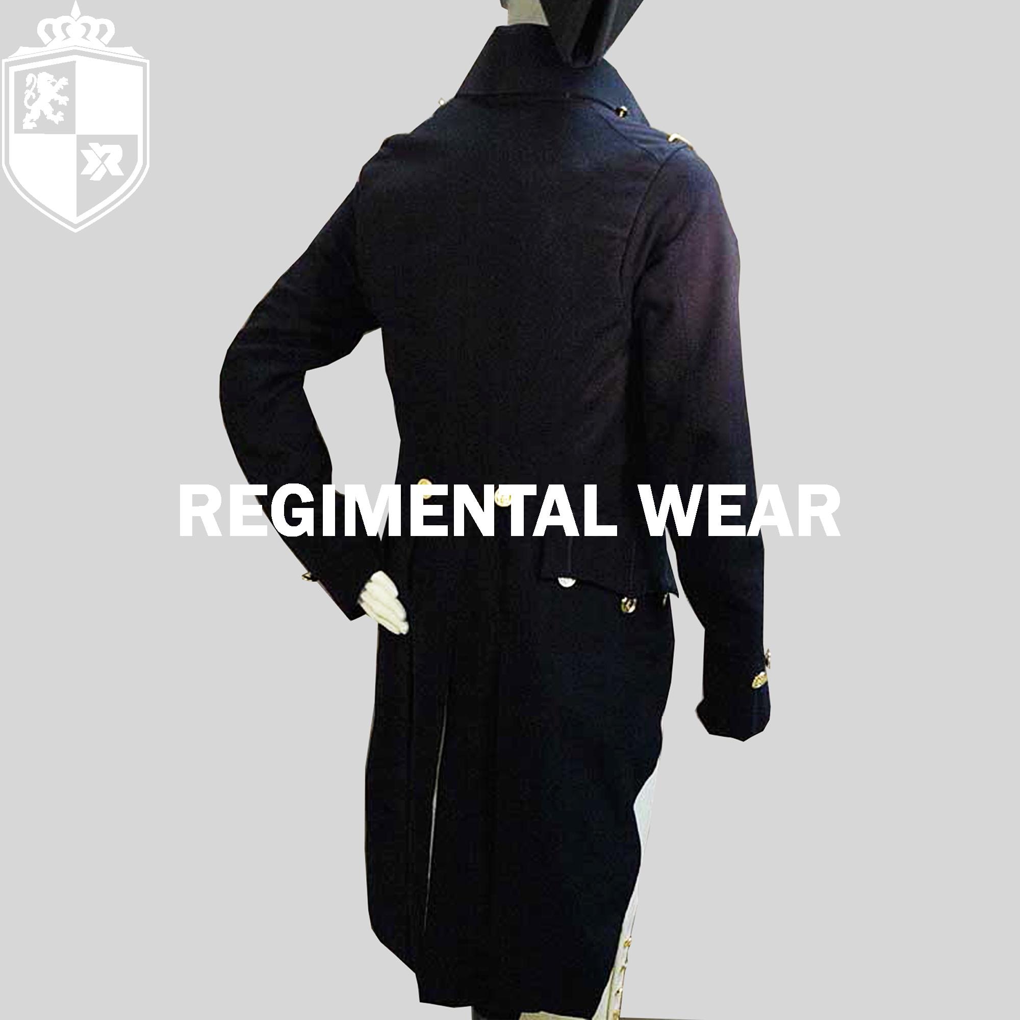 Handmade Wool Naval Officer Coat: Black Military Tailcoat - Etsy