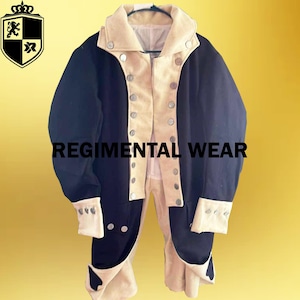 Handmade Navy Blue Wool Continental Army Coat: Revolutionary War Jacket