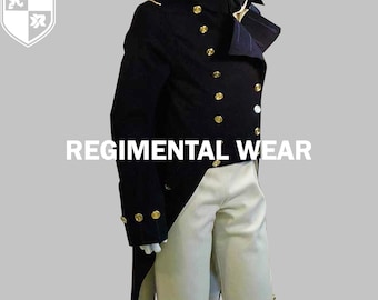 Royal Captain Jacket, Naval Officer Coat, British Naval Force Coat, Naval Captain Uniform, Handmade Navy Black Wool Coat Regimental Wears
