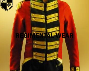 Chaqueta de regimiento de lana roja: frac de oficial británico de 1815.º