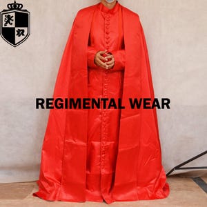 Mini-Miniatur, Klerus, Kassock, Kleriker, Kassock-Robe, Gewand-Kassock, religiöser Klerus, handgefertigter Umhang, rote Seiden-Kassocke
