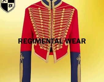 Dolman Hussar Jacket, Hussar Pelisse, Napoleonic Hussar Jacket, Women Hussar Jacket, Military Style Pelisse Army Red Wool Jacket Fast Ship