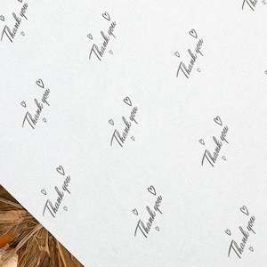 Carta velina da regalo, involucro di pergamena scritto grazie nero, carta da imballaggio traslucida ecologica, carta velina fatta a mano sostenibile