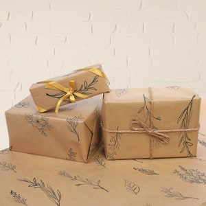 Carta da regalo Kraft, rotolo di carta Kraft marrone ecologica per confezioni regalo e imballaggi, rotoli di carta Kraft vintage