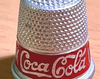 Rare Coca-Cola Thimble. Origional. Aluminum. Red 1920&#39;s Advertising Collectable