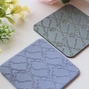 Botanical Texture Mat - floral stamp for polymer clay, clay, crafting, crafts