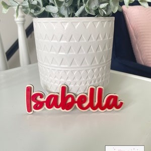 Magnetic Locker Name Tag - Acrylic and Wood