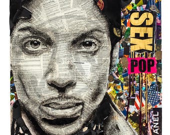 PRINCE 'Sex Pop'-pictogram levendige kleuren gicleekunstdruk door Ben Riley