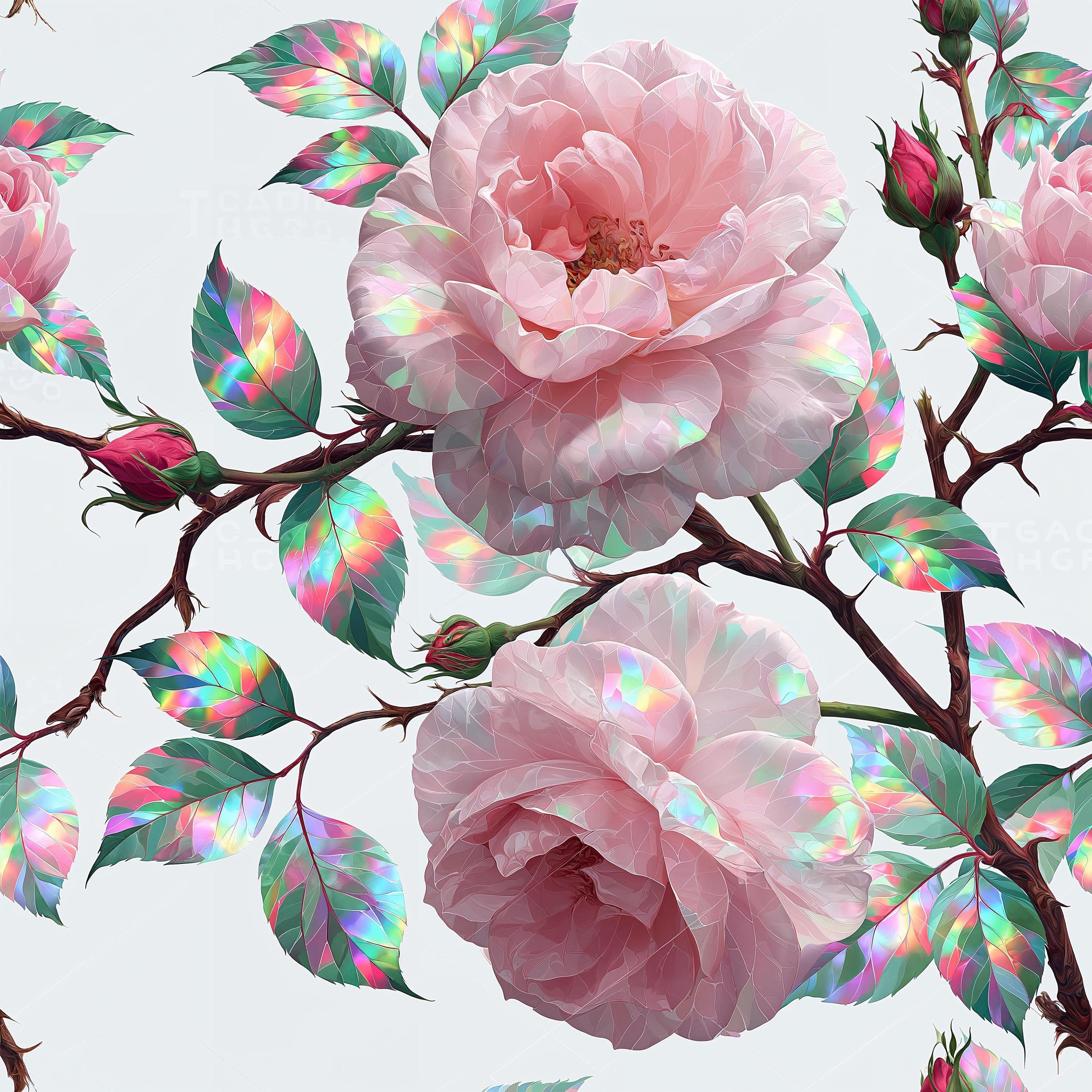 Pink Roses Pattern Paper Floral & Quilted Digital Paper Pack, Pink Rose Patterns, Seamless ...