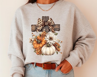 Boho Floral Pumpkin Cross. Bow Pumpkin Cross PNG: Rustic Fall Sublimation Design (Digital Download)