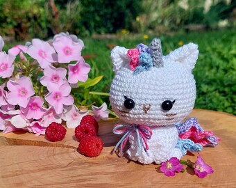 Amigurumi Unicorn Cat | Crochet Pattern by DelphinesCrochets | Digital Downloadable PDF