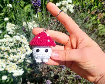 Amigurumi Mushroom Keychain | Crochet Pattern by DelphinesCrochets | Digital Downloadable PDF