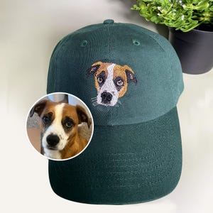 Custom Embroidered Pet Hat – Personalized Dog or Cat Cap Gift – Custom Pet Portrait Baseball Hat