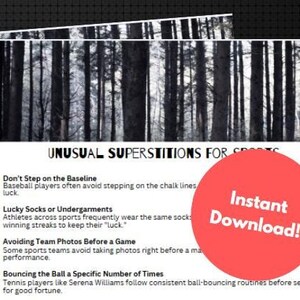 Unusual Superstitions - 4 Info Sheets