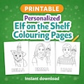 Personalized Elf on the Shelf Coloring Pages Printable – Custom Name, Photo & Pets