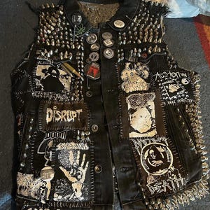 Personalized Punk Rock Leather Studded Style Vest, Gothic Patchwork Fashion Men, Biker&#39;s Jacket, Motorhead Party Wear Vest, Starleatherltd