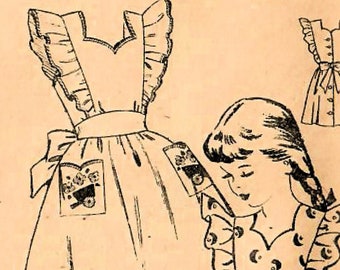 1940s Mail Order 2905 Vintage Sewing Pattern Girls Pinafore Dress, Sundress Size 2