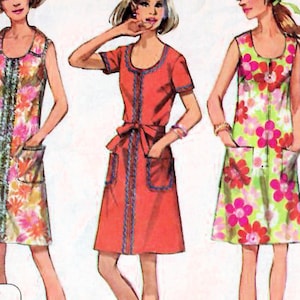 1970s Simplicity 8872 Vintage Sewing Pattern Misses Sundress, Casual A-line Dress, Jiffy Dress Size 12 Bust 34