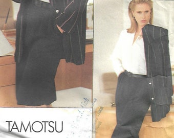 1980s Vogue 2034 Vintage Sewing Pattern Misses Jacket, Skirt, Long Pants, Career Wardrobe Size 8-10-12 Bust 31-1/2 - 32-1/2 - 34