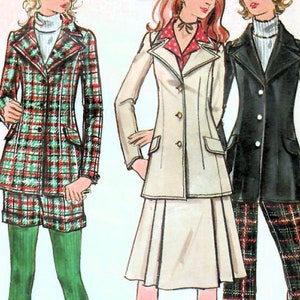 1970s Butterick 6346 Vintage Sewing Pattern Tailored Jacket or Blazer, Flared Skirt, Long Pants, Short Pants Misses Size 10 Bust 32-1/2