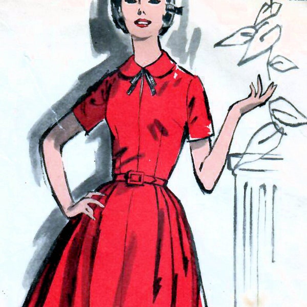 1960s Advance 9947 UNCUT Vintage Sewing Pattern Full Skirt Dress, Fit and Flare Dress, Junior Petite Size 9jp Bust 32-1/2