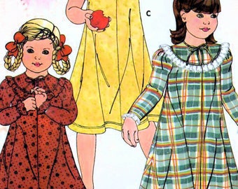 1970s Butterick 6177 Vintage Sewing Pattern Girl's Prairie Dress, Country Dress, Yoked Dress Designer Betsey Johnson Size 5