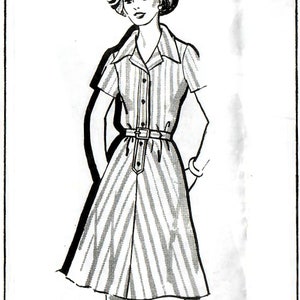 1970s Mail Order 1439 UNUSED Vintage Sewing Pattern Misses Shirtwaist Dress, Step-in Dress Size 14 Bust 36