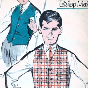1960s Advance 9951 Vintage Sewing Pattern Fitted Vest, Weskit, Tailored Vest Boys Size 6