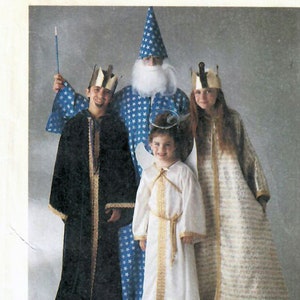 1980s McCall&#39;s 3885 Vintage Sewing Pattern Kid&#39;s Costumes Wizard, Angel, King, Queen, Red Riding Hood, Grim Reaper, Ghost Size S-M-L