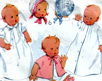 1940s McCall 4964 Vintage Sewing Pattern Infant Layette, Infant Wardrobe, Baby Clothes