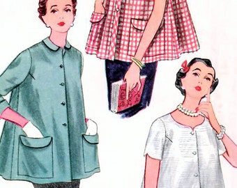 1950s Simplicity 4192 Vintage Sewing Pattern Maternity Top, Blouse, Jacket Misses Size 16 Bust 34