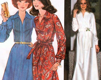 1970s Simplicity 8249 Vintage Sewing Pattern Misses Shirtwaist