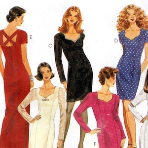 1990s McCall&#39;s 7953 UNCUT Vintage Sewing Pattern Misses Slim Fitted Dress, Evening Dress, Formal Dress, Sheath Size 6-8-10