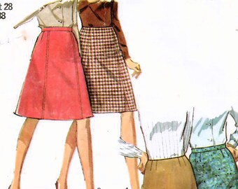 1960s Simplicity 6695 Vintage Sewing Pattern Misses A-line Skirt Size Waist 28, Size Waist 30