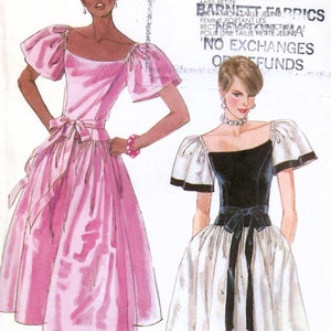 1980 McCall&#39;s 2299 UNCUT Vintage Naaipatroon Formele Drop Taille Jurk, Full Skirt Party Dress Maat 6 Buste 30-1/2 Maat 10 Bust 32-1/2